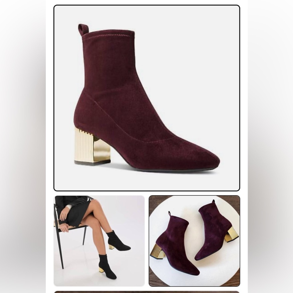 Michael Michael Kors Porter mid bootie stretch suede size 6 NIB